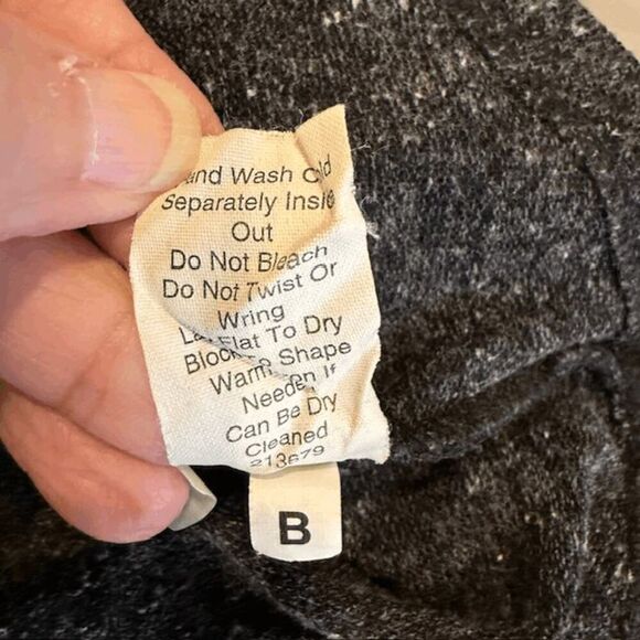 CAbi Glee Cowl Neck Sweater Cropped Long Sleeve High Low Hem Charcoal Size Small - Picture 6 of 10